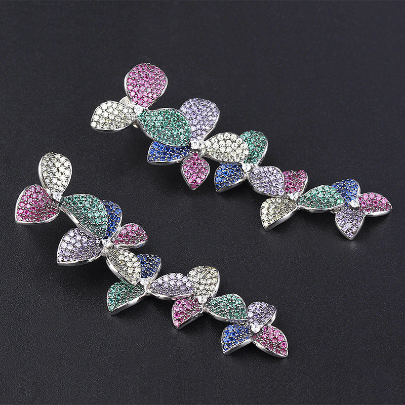 925° Silver Rainbow Flower Earrings &quot;Nuvolo&quot;