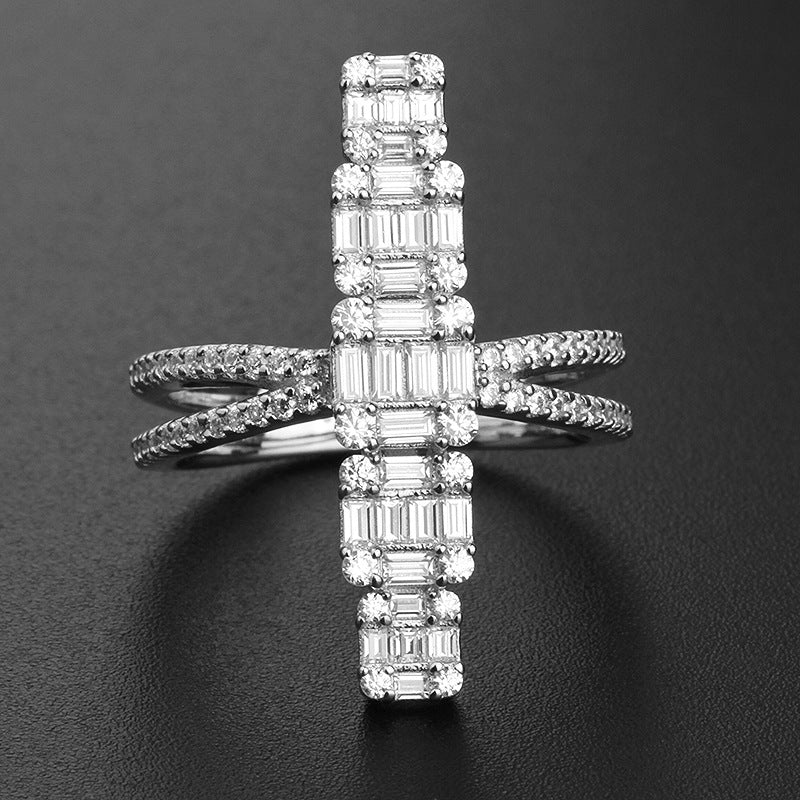 925° Silver Cross Ring &quot;Zephyria&quot;