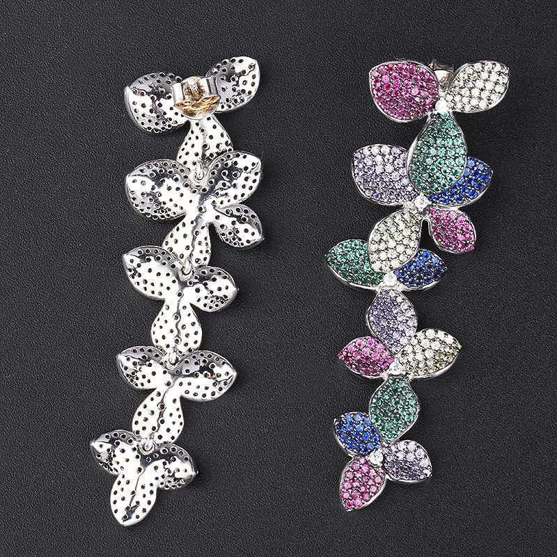 925° Silver Rainbow Flower Earrings &quot;Nuvolo&quot;